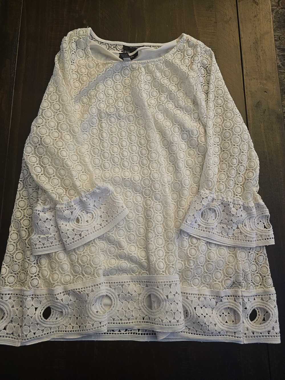 Alfani White Lace Crochet Blouse